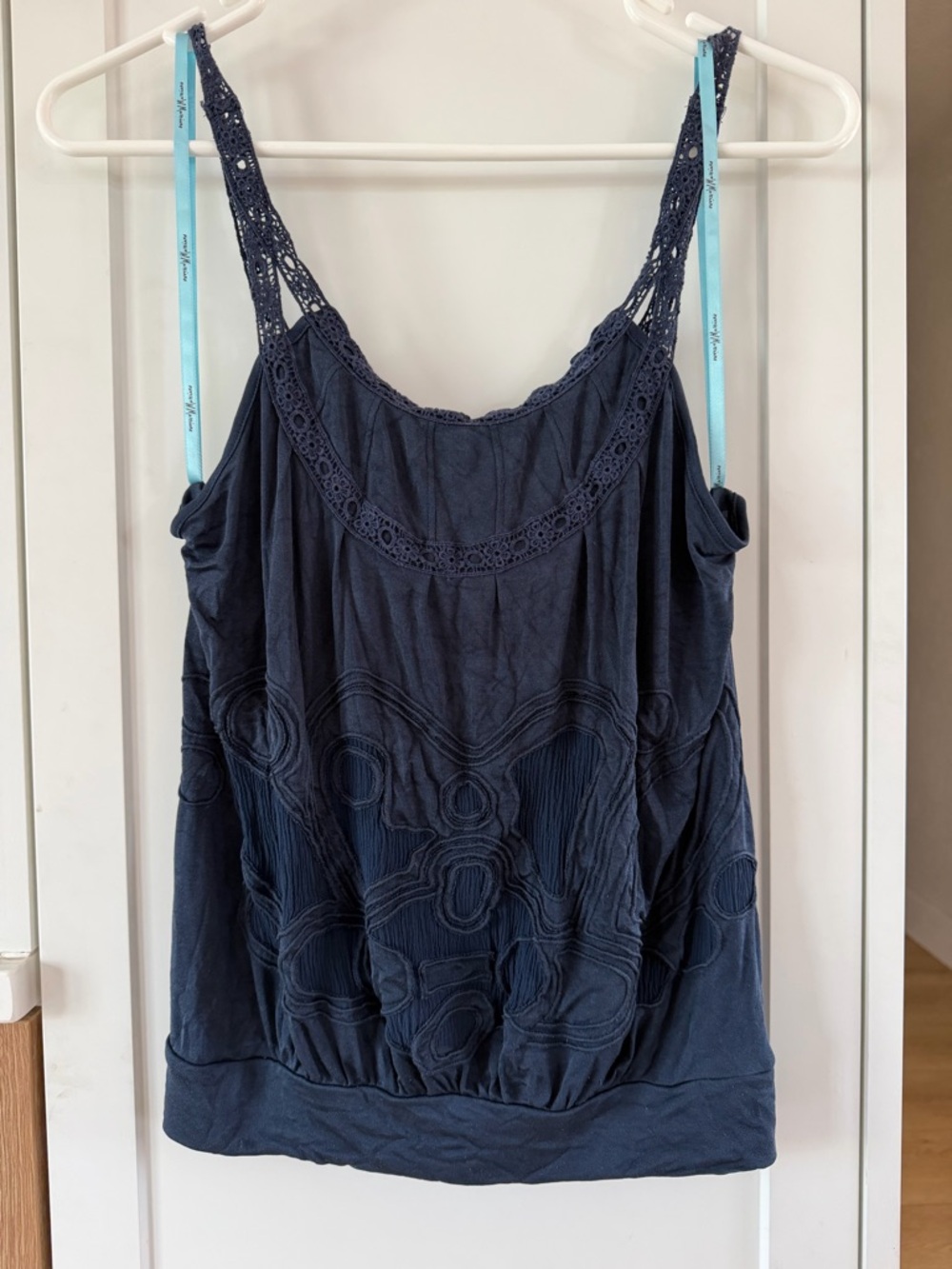 Marciano Women’s Navy 100% Silk Detail Tank Top